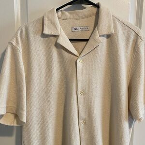 Zara Woven Camp Collar Shirt